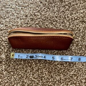 Portland Leather Goods Ballpark Brown Leather Zippered Pouch